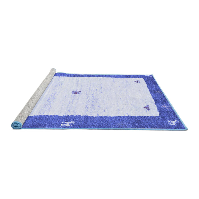Sideview of Machine Washable Abstract Blue Contemporary Rug, wshcon2822blu