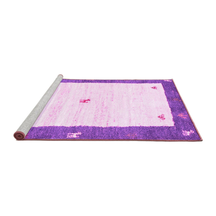 Sideview of Machine Washable Abstract Pink Contemporary Rug, wshcon2822pnk