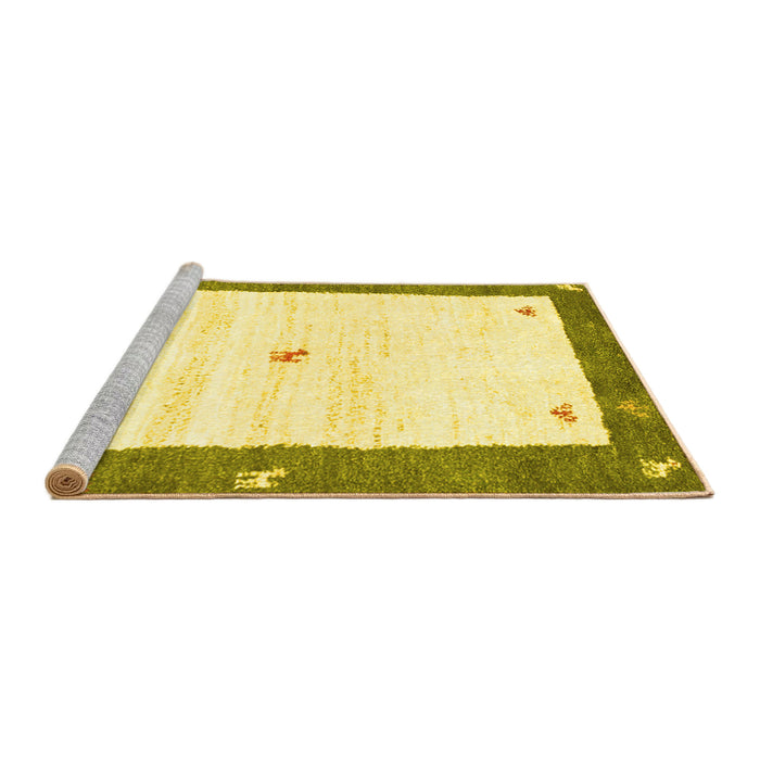 Sideview of Machine Washable Abstract Yellow Contemporary Rug, wshcon2822yw