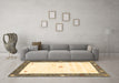 Machine Washable Abstract Brown Contemporary Rug in a Living Room,, wshcon2822brn