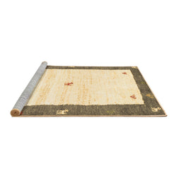 Sideview of Machine Washable Abstract Brown Contemporary Rug, wshcon2822brn