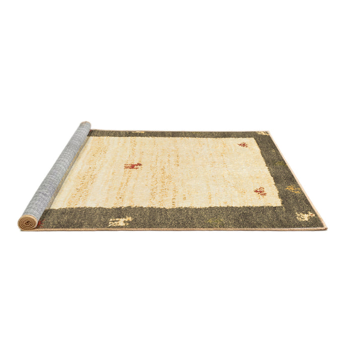 Sideview of Machine Washable Abstract Brown Contemporary Rug, wshcon2822brn