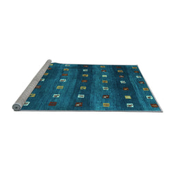 Sideview of Machine Washable Abstract Light Blue Contemporary Rug, wshcon2823lblu