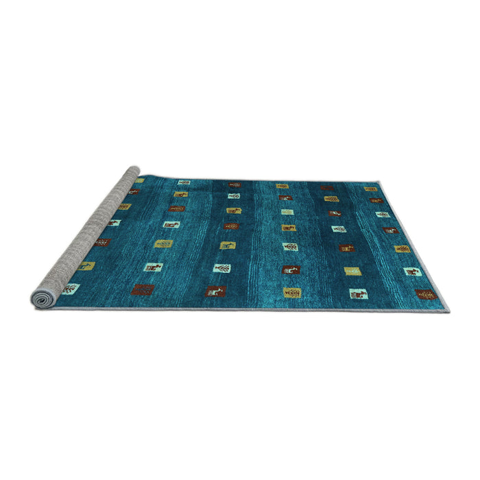 Sideview of Machine Washable Abstract Light Blue Contemporary Rug, wshcon2823lblu