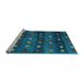 Sideview of Machine Washable Abstract Light Blue Contemporary Rug, wshcon2823lblu