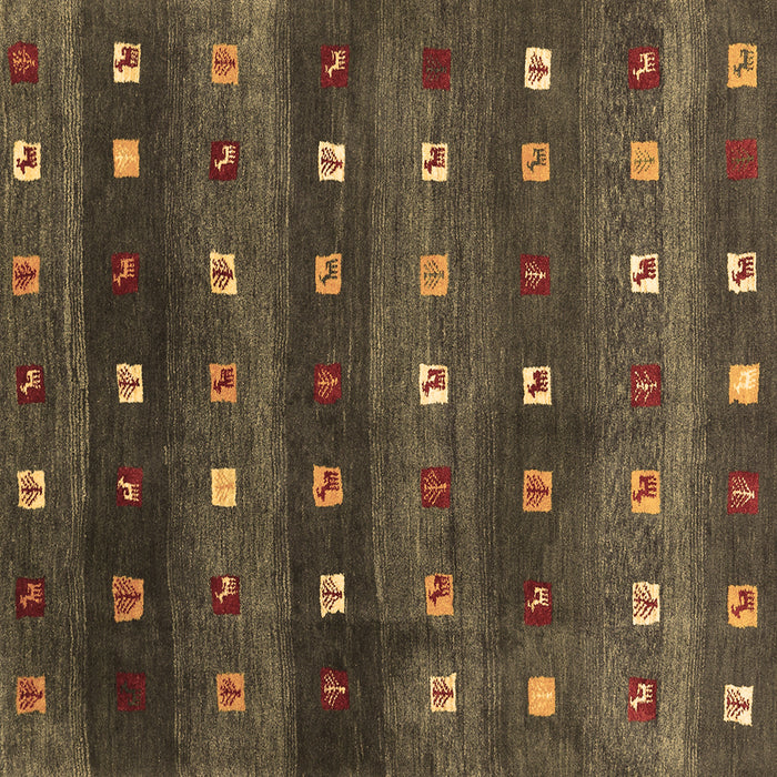 Square Machine Washable Abstract Brown Contemporary Rug, wshcon2823brn
