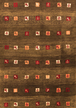 Machine Washable Abstract Orange Contemporary Area Rugs in a Living Room, wshcon2823org