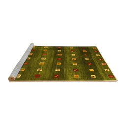 Sideview of Machine Washable Abstract Yellow Contemporary Rug, wshcon2823yw