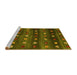 Sideview of Machine Washable Abstract Yellow Contemporary Rug, wshcon2823yw