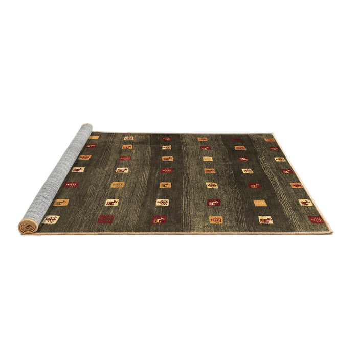 Sideview of Machine Washable Abstract Brown Contemporary Rug, wshcon2823brn