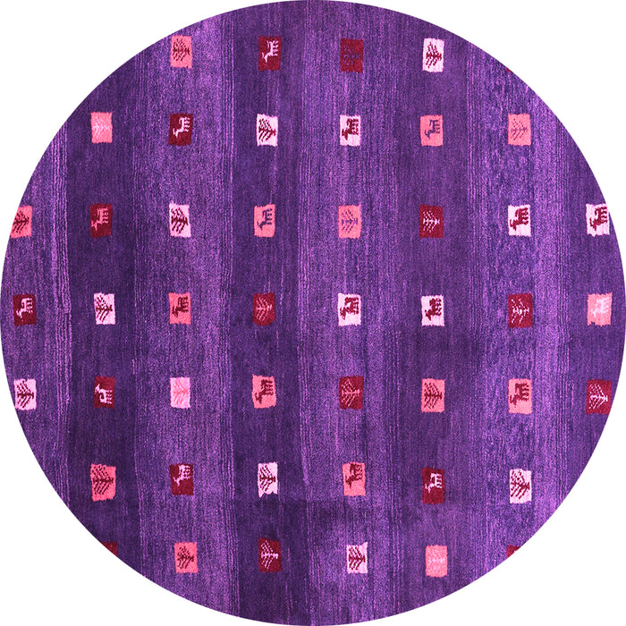 Round Abstract Pink Contemporary Rug, con2823pnk