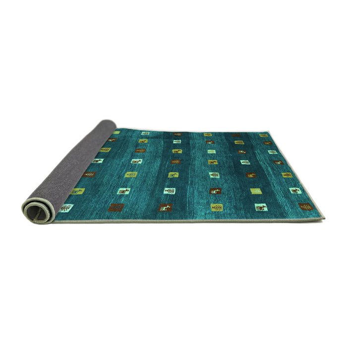 Sideview of Abstract Turquoise Contemporary Rug, con2823turq