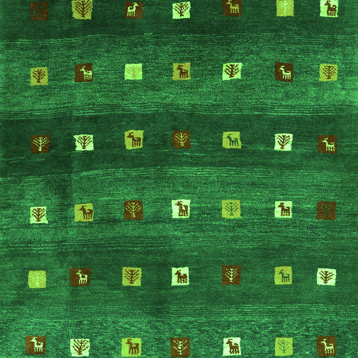 Serging Thickness of Machine Washable Abstract Green Contemporary Area Rugs, wshcon2823grn