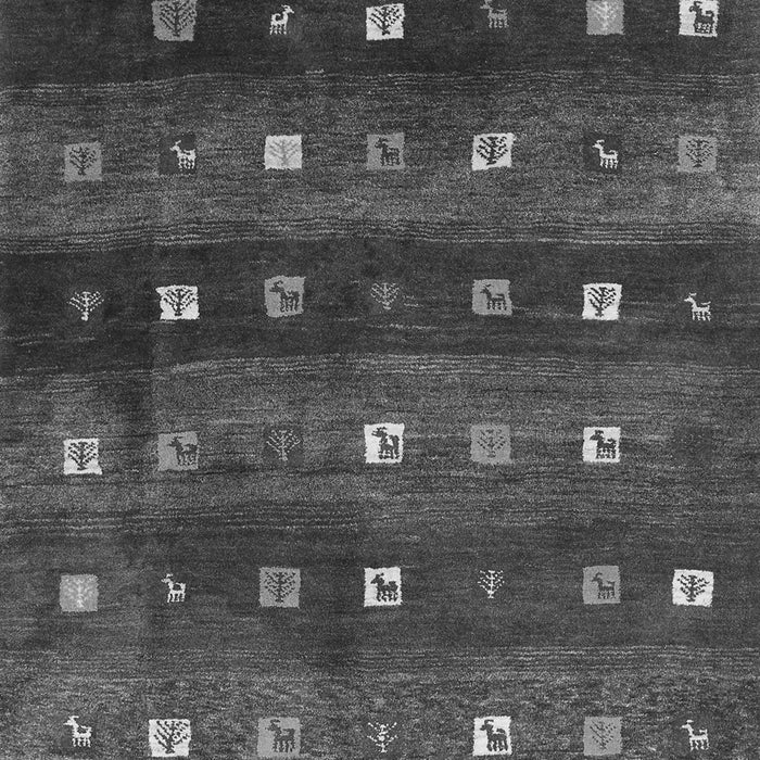 Serging Thickness of Machine Washable Abstract Gray Contemporary Rug, wshcon2823gry