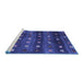 Sideview of Machine Washable Abstract Blue Contemporary Rug, wshcon2823blu