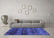 Machine Washable Abstract Blue Contemporary Rug in a Living Room, wshcon2823blu