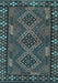 Machine Washable Southwestern Light Blue Country Rug, wshcon2824lblu