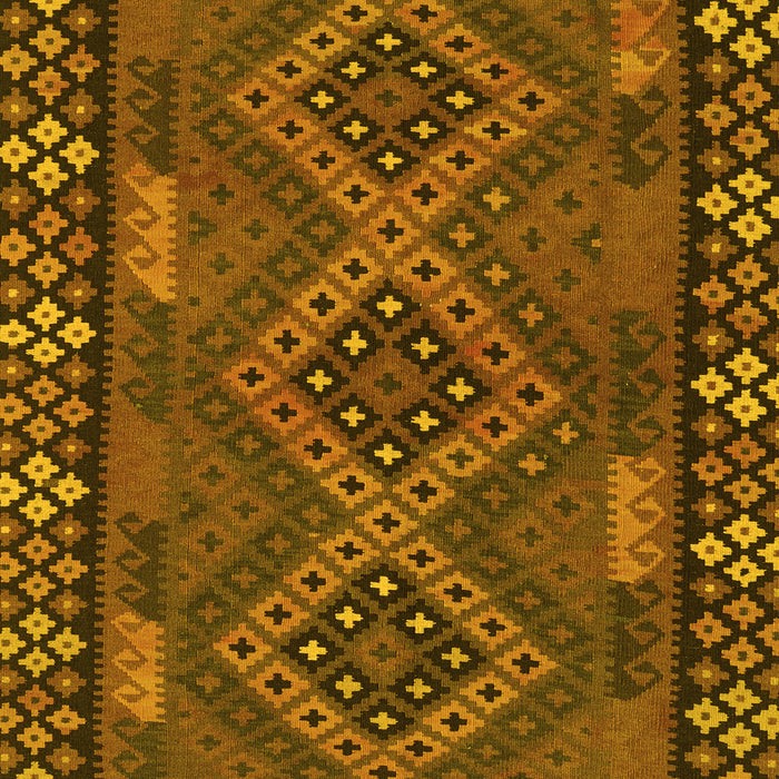 Machine Washable Southwestern Yellow Country Rug, wshcon2824yw