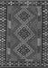 Serging Thickness of Machine Washable Southwestern Gray Country Rug, wshcon2824gry