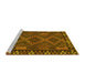 Sideview of Machine Washable Southwestern Yellow Country Rug, wshcon2824yw