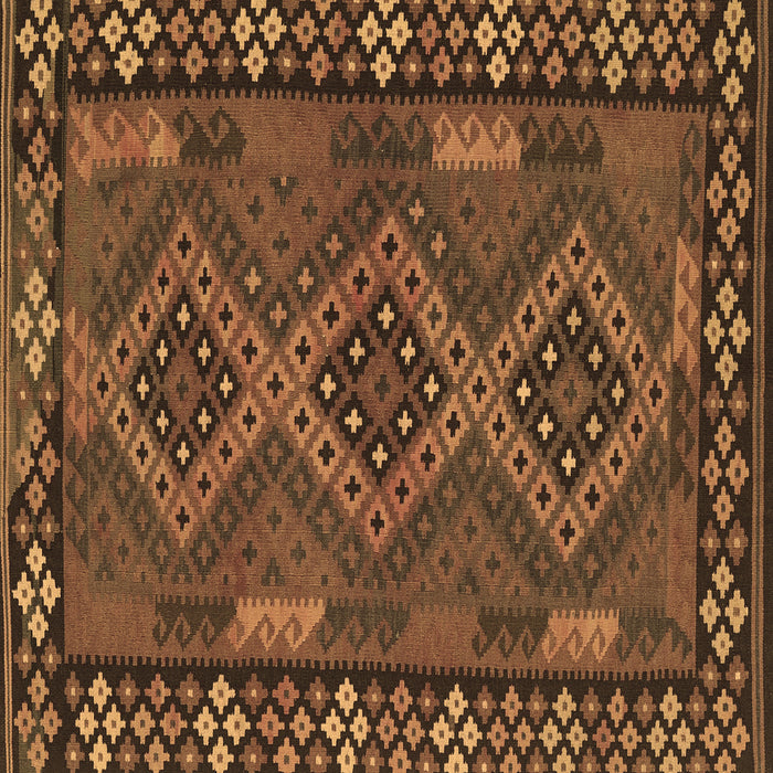 Square Southwestern Brown Country Rug, con2824brn