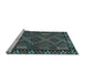 Sideview of Machine Washable Southwestern Light Blue Country Rug, wshcon2824lblu
