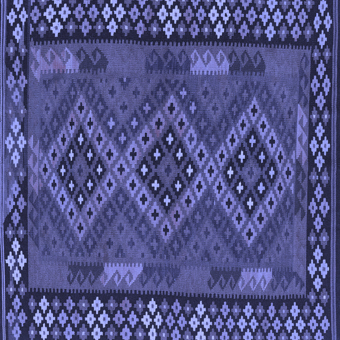 Square Machine Washable Southwestern Blue Country Rug, wshcon2824blu