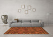 Machine Washable Southwestern Orange Country Area Rugs in a Living Room, wshcon2824org