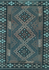 Southwestern Light Blue Country Rug, con2824lblu