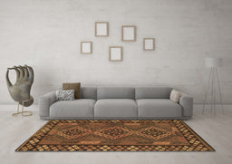 Machine Washable Southwestern Brown Country Rug in a Living Room,, wshcon2824brn