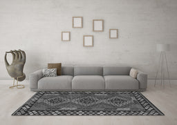 Machine Washable Southwestern Gray Country Rug in a Living Room,, wshcon2824gry