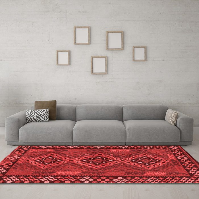 Country Red Washable Rugs