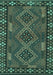 Machine Washable Southwestern Turquoise Country Area Rugs, wshcon2824turq