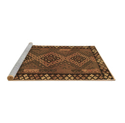 Sideview of Machine Washable Southwestern Brown Country Rug, wshcon2824brn