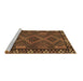 Sideview of Machine Washable Southwestern Brown Country Rug, wshcon2824brn