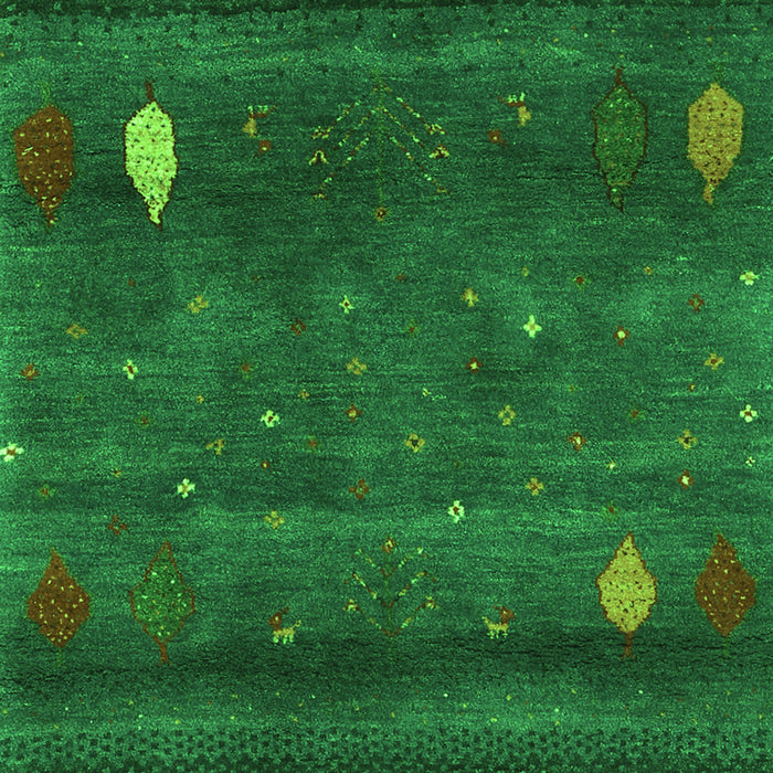 Serging Thickness of Machine Washable Abstract Green Contemporary Area Rugs, wshcon2825grn