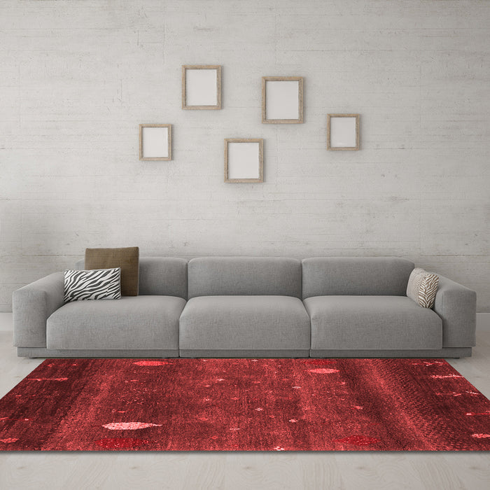 Contemporary Red Washable Rugs