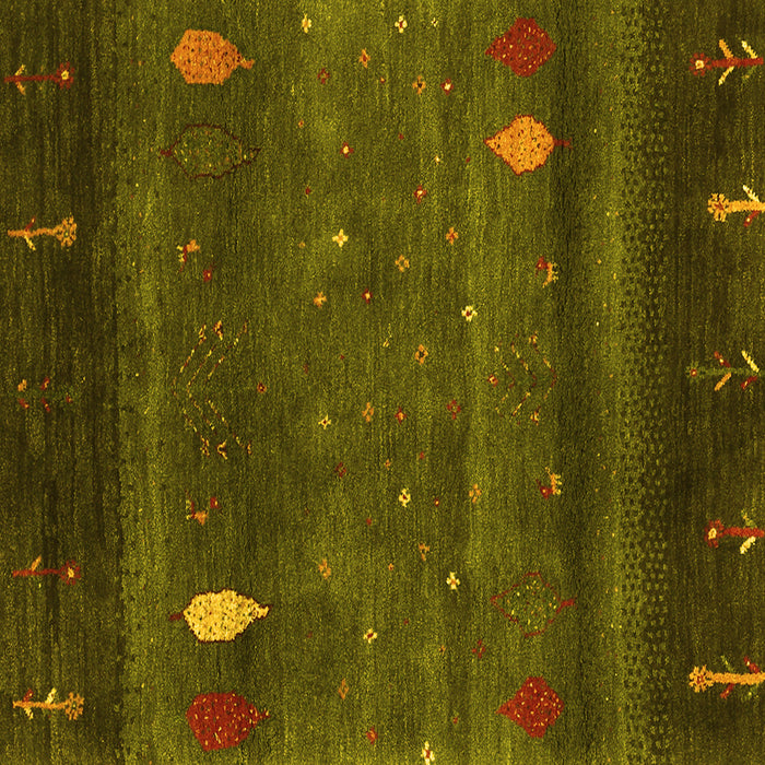 Square Machine Washable Abstract Yellow Contemporary Rug, wshcon2825yw