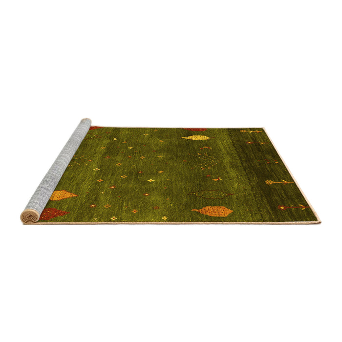 Sideview of Machine Washable Abstract Yellow Contemporary Rug, wshcon2825yw