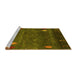 Sideview of Machine Washable Abstract Yellow Contemporary Rug, wshcon2825yw