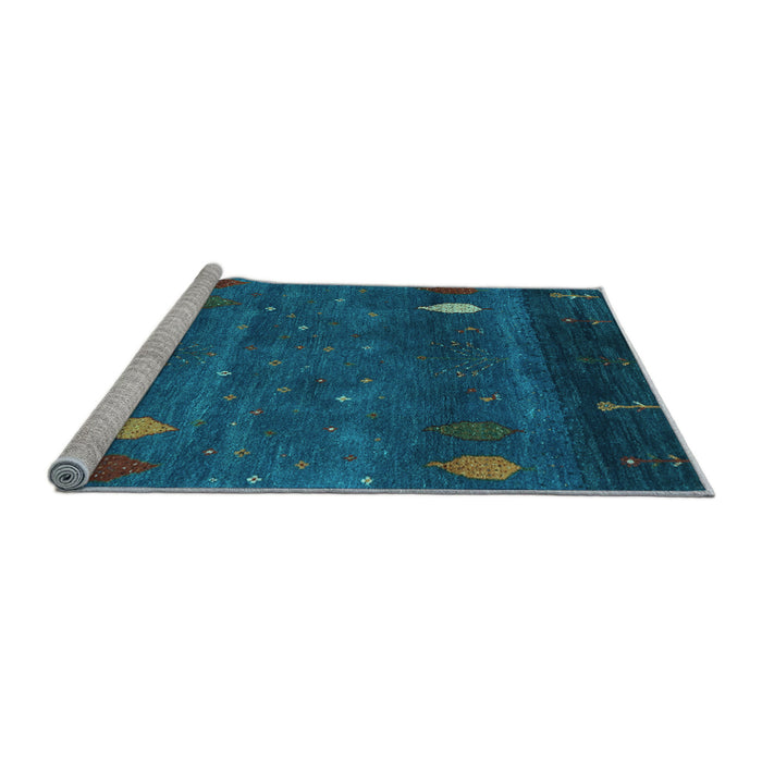 Sideview of Machine Washable Abstract Light Blue Contemporary Rug, wshcon2825lblu