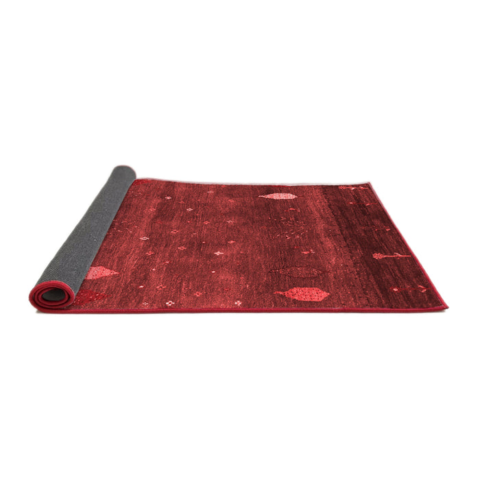 Abstract Red Contemporary Area Rugs