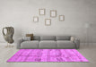 Machine Washable Abstract Purple Contemporary Area Rugs in a Living Room, wshcon2826pur