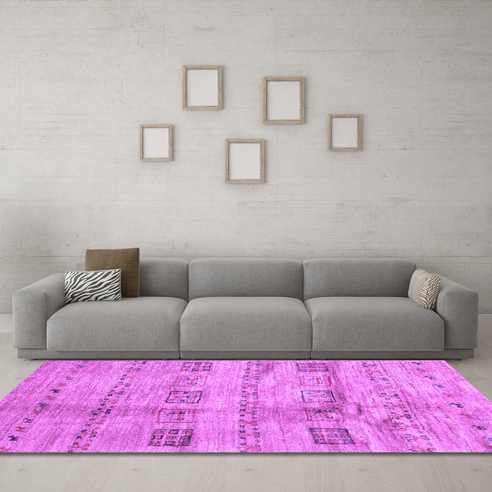 Machine Washable Abstract Purple Contemporary Area Rugs in a Living Room, wshcon2826pur