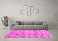 Machine Washable Abstract Pink Contemporary Rug, wshcon2826pnk