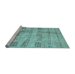Sideview of Machine Washable Abstract Light Blue Contemporary Rug, wshcon2826lblu