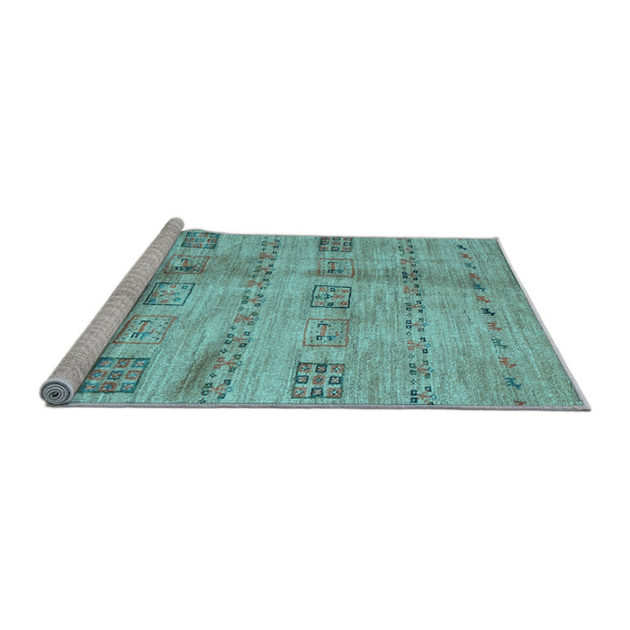 Sideview of Machine Washable Abstract Light Blue Contemporary Rug, wshcon2826lblu