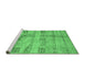 Sideview of Machine Washable Abstract Emerald Green Contemporary Area Rugs, wshcon2826emgrn