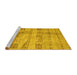 Sideview of Machine Washable Abstract Yellow Contemporary Rug, wshcon2826yw