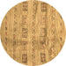 Round Abstract Brown Contemporary Rug, con2826brn